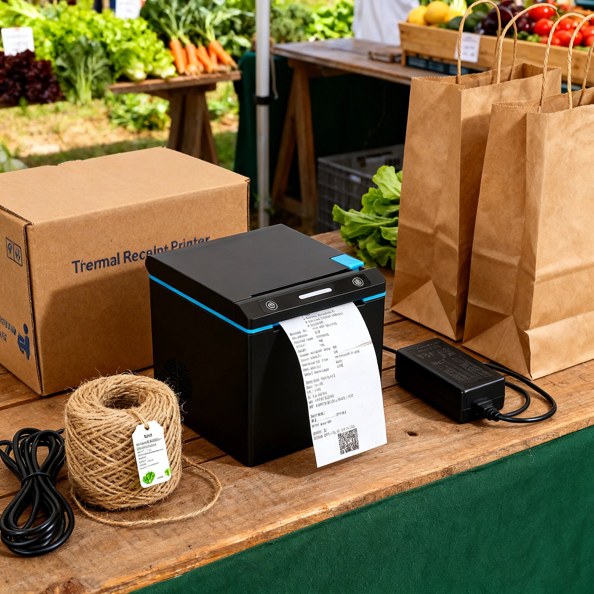 80mm Thermal Receipt POS Printer USB LAN WIFI/Bluetooth Wireless Thermal Print Auto Cutter for Retails Support Ubereat Doordash